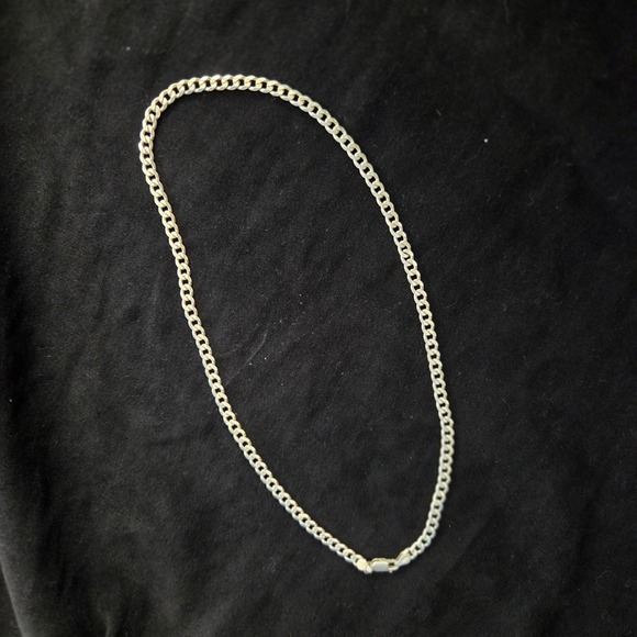 Other - Vintage Italian 925 Sterling Silver Flat Curb Cuban Link 17" Chain Necklace 16g
